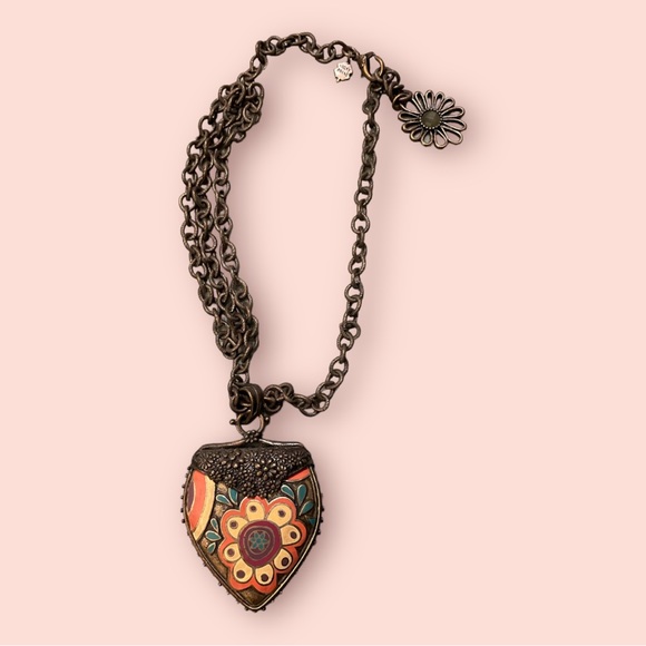 RARE Vintage Lucky Brand Acorn Peace Sign Necklace - Picture 3 of 5